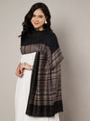 Reversible Woolen Women Stole with Fine Striped Weave | Soft Wrap (80 × 28 Inches)
