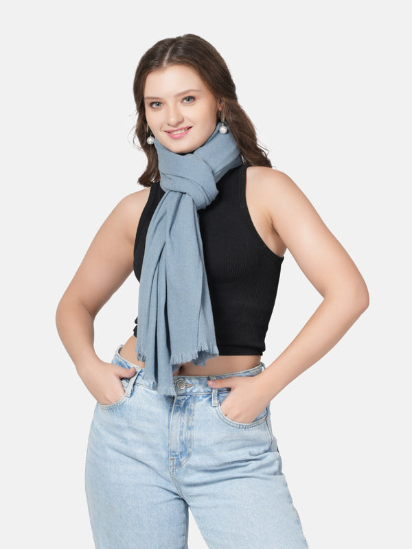 Solid Woolen Women Stole | Classic Minimal Wrap (80 × 28 Inches)