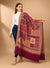 Regal Multicolor Patchwork Kani Jacquard Woven Wool Blend Maroon Stole
