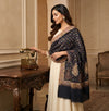 Naqsh-e-Kashmir Kani Woven All-Over Paisley Jacquard Blue Shawl