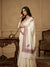 Naqsh-e-Kashmir Inspired Kani Paisley & Geometric Border Wool Blend White Shawl
