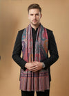 Reserve Mens All-Over Paisley & Floral Print Bamboo Silk Grey Stole