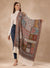 Regal Multicolor Patchwork Kani Jacquard Woven Wool Blend White Stole