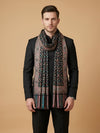 Reserve Mens Bamboo Silk Floral Kalamkari Printed Black Stole