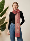 Everyday Bamboo Silk Heritage Printed Reversible Red Stole