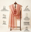 Peach Cotton Dupatta with Golden Stripe Weave & Tassel Border