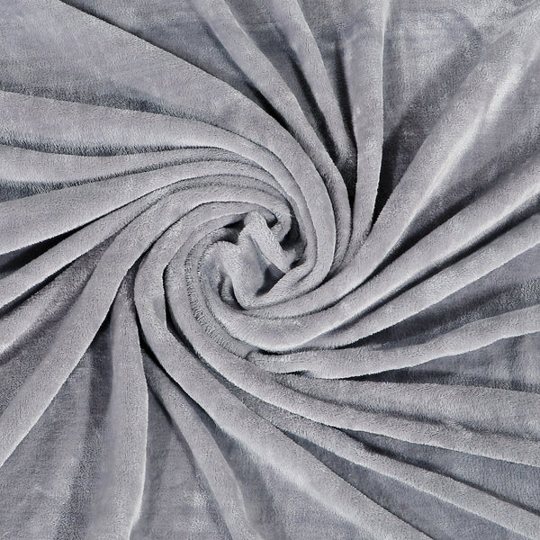 Super Soft Solid Velvet Finish Grey Flannel AC Blanket (Size: 90 x 90 Inches) Blanket My Store