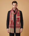 Noble Mens Patchwork Kani Jacquard Woven Beige Stole