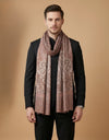 Reserve Mens Bamboo Silk Heritage Printed Reversible Beige Stole