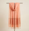 Cotton Mens Dupatta – Orange with Diamond Cut Work & Woven Border