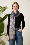 Everyday Bamboo Silk Heritage Printed Reversible Blue Stole