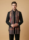 Reserve Mens All-Over Paisley & Floral Print Bamboo Silk Beige Stole