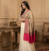 Naqsh-e-Kashmir Woven Kani Jacquard Pink Shawl with Solid Panel & Traditional Border