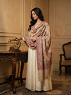 Naqsh-e-Kashmir All-Over Floral Woven Kani Jacquard Wool Blend Beige Shawl