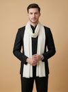 Timeless Mens Micro Wool Solid Timeless White Stole | Soft Everyday Wrap