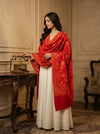 Naqsh-e-Kashmir All-Over Floral Woven Kani Jacquard Wool Blend Red Shawl