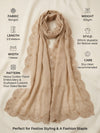 Luxe Rangoli Women Beige Dupatta with 4 Side Scalloped Embroidered Border & Buti Embellishment