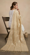 Beige Cotton Embroidered Dupatta | Summer Edit Lightweight Ethnic Essential