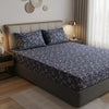 Queen Size 210 TC Elastic Fitted Cotton Bedsheet Set with 2 Pillow Covers (72 × 78 Inches)