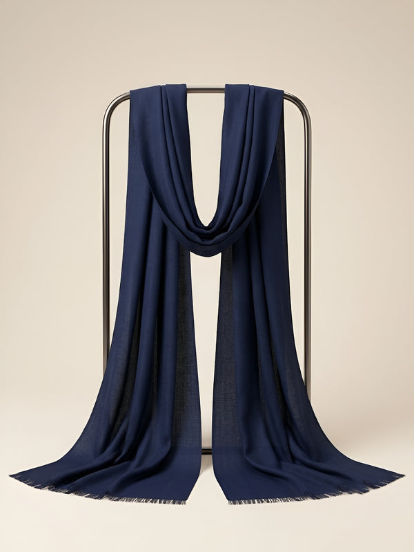 Everyday Micro Wool Solid Blue Stole | Soft & Lightweight Wrap