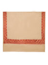 Beige Woolen Mens Shawl with Traditional Embroidered Border (80 x 40 Inches)