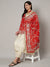 Red Georgette Dupatta with Hand Gota Patti Work (Size: 2.5x1 m Approx)
