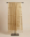 Golden Tissue Checkered Dupatta with Subtle Shine | Graceful Ethnic Wrap
