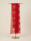 Red Organza Embroidered Dupatta for Women with Paisley & Floral