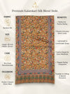 Reserve Mens All-Over Kalamkari Floral Print Bamboo Silk Mustard Stole