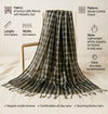 Black Cotton Dupatta with Golden Stripe Weave & Tassel Border