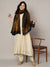 Reversible Wool Black Women Stole with Moonlight Zari Border | Elegant Winter Wrap | 80 × 28 Inches