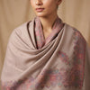 Naqsh-e-Kashmir Inspired Kani Paisley & Geometric Border Wool Blend Brown Shawl
