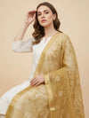 Gold Organza Meena Jaal Dupatta | Elegant Sheer Festive Drape