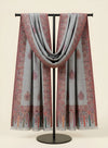 Regal Kani Woven Paisley Border Wool Blend Grey Stole | Kashmiri Inspired
