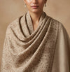 Naqsh-e-Kashmir Sozni Jaal Embroidered Beige Shawl | Traditional Kashmiri Wool Blend