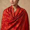 Naqsh-e-Kashmir All-Over Floral Woven Kani Jacquard Wool Blend Red Shawl