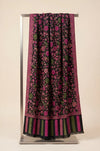 Regal Kani Weave Floral Wool Blend Black Stole | Kashmiri Inspired