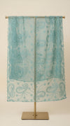 Teal Organza Embroidered Dupatta for Women with Paisley & Floral