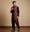 Mir-e-Khas Men's Kashmir-Inspired Jamawar Floral Paisley Vine Maroon Shawl