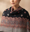 Naqsh-e-Kashmir Woven Kani Jacquard Black Shawl with All-Over Buttis & Solid Panel