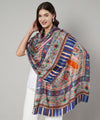 Signature Kashmiri Print & Thread Work Bamboo Silk Stole for Women