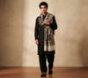 Mir-e-Khas Men's Kashmir-Inspired Paisley Jacquard White Shawl with Kani Floral Border