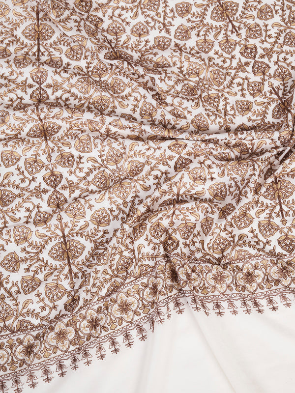 Woolen Mens Shawl with Intricate Traditional Motif & Ornate Woven Border | 80 x 40 Inches