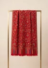 Noble Kani Weave Floral Wool Blend Red Stole