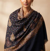 Naqsh-e-Kashmir Kani Woven All-Over Paisley Jacquard Blue Shawl