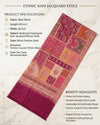 Regal Multicolor Patchwork Kani Jacquard Woven Wool Blend Maroon Stole