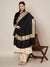Black Woolen Women Shawl with Gold Border – 80x40 Inches