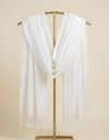 Everyday Solid Textured Viscose White Women's Stole | Lightweight Wrap