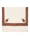 Elegant White Woolen Mens Shawl with Embroidered Border – Ethnic Wrap (80 x 40 Inches)