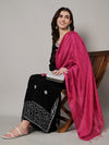 Rani Solid Cotton Dupatta with Subtle Texture & Tassel Ends (Size: 2.5x1 m Approx)